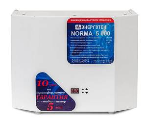 Стабилизатор напряжения (5000 ±015 В 120-260 В) Энерготех NORMA 514403